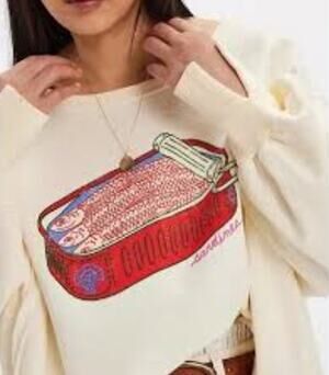 133 NWT Free People Camden Graphic "Sardine Combo-Multi" | Color Cream | Large